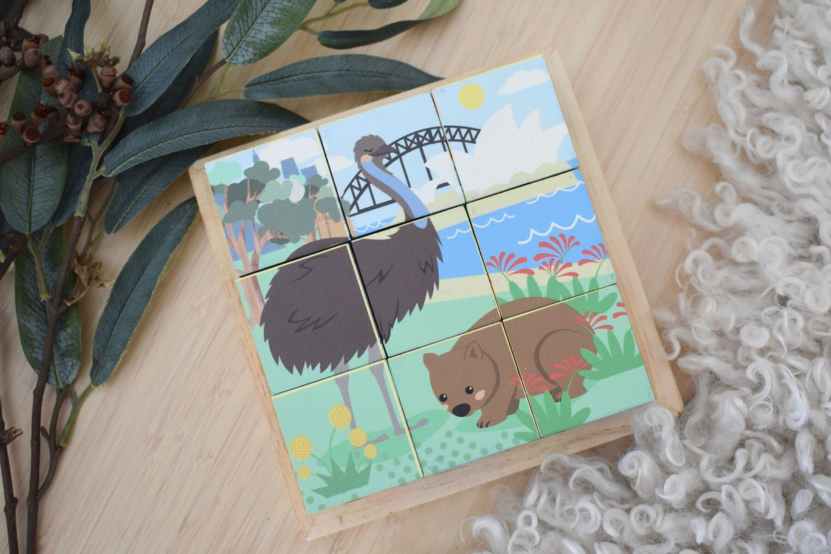 BUSH BUDDIES AUSSIE ANIMALS CUBE PUZZLE 9PCS