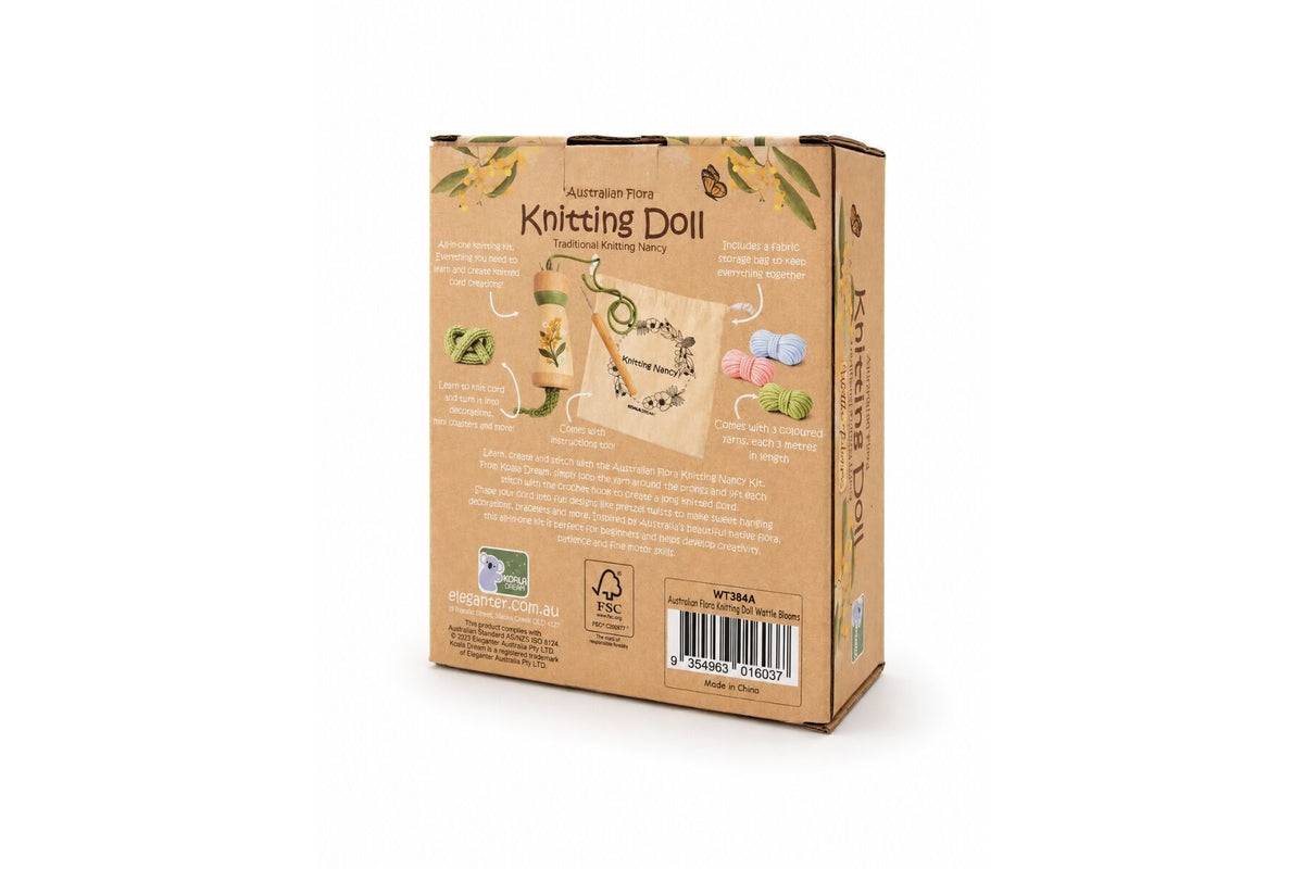 AUSTRALIAN FLORA KNITTING DOLL WATTLE BLOOMS