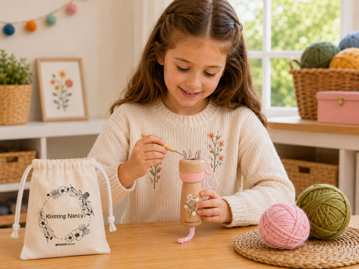 AUSTRALIAN FLORA KNITTING DOLL GUM BLOSSOM