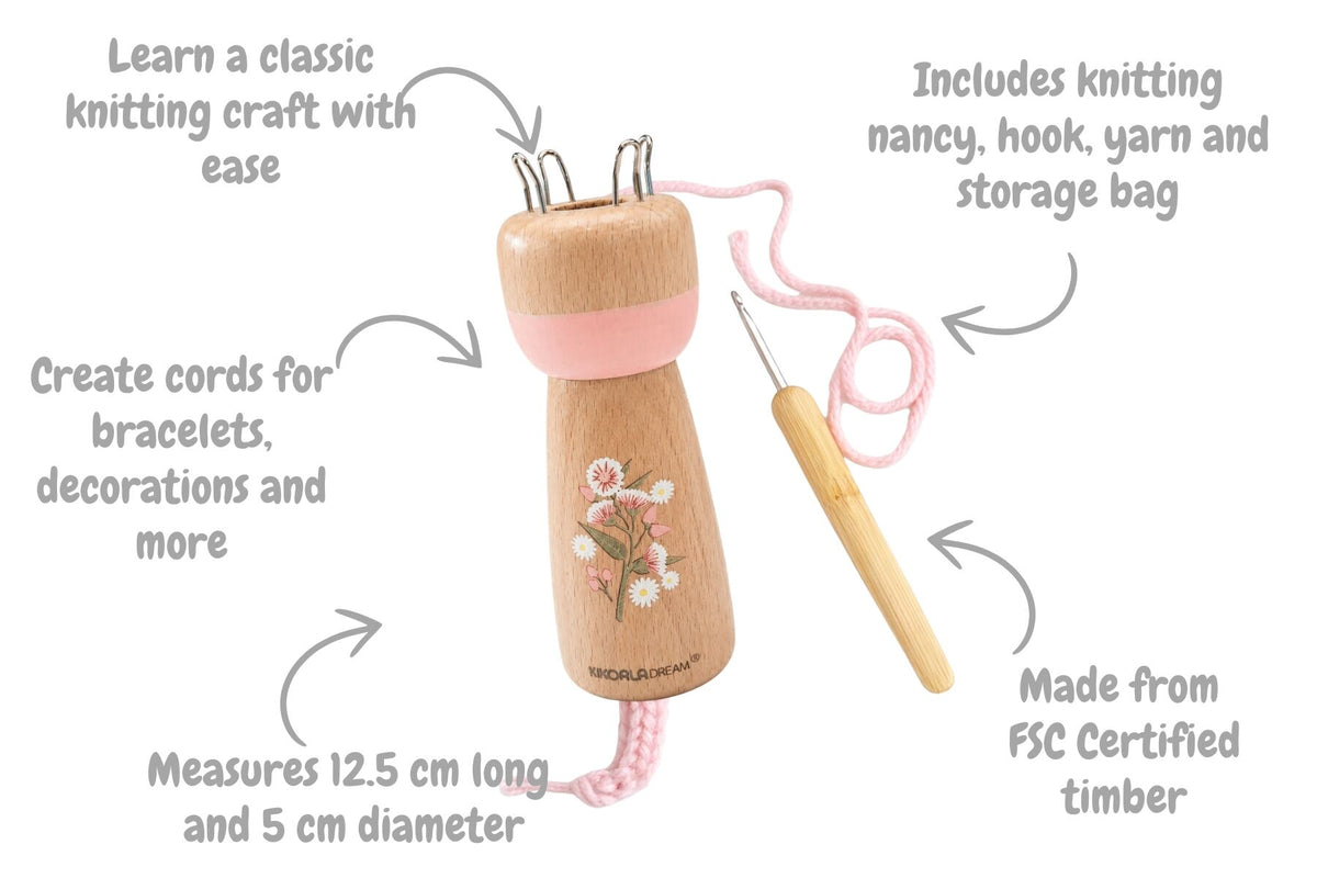 AUSTRALIAN FLORA KNITTING DOLL GUM BLOSSOM