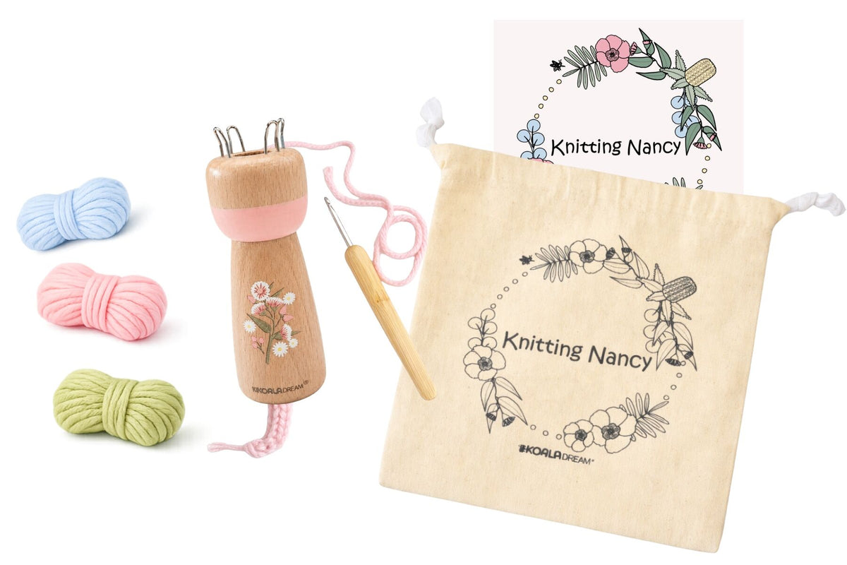 AUSTRALIAN FLORA KNITTING DOLL GUM BLOSSOM