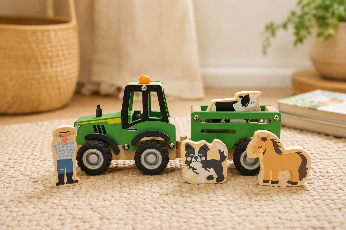 BUSH BUDDIES FARM TRACTOR WITH ANIMALS