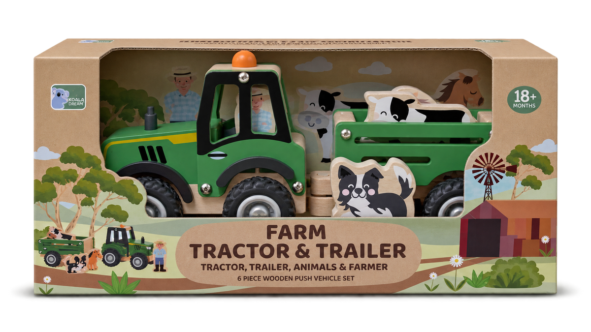 BUSH BUDDIES FARM TRACTOR WITH ANIMALS