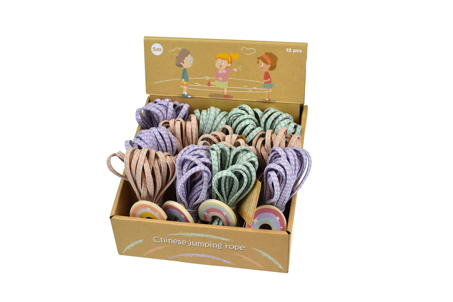 JUMPING ROPE ELASTICS WITH WOODEN SPRING ANIMAL